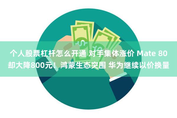 个人股票杠杆怎么开通 对手集体涨价 Mate 80却大降800元！鸿蒙生态突围 华为继续以价换量